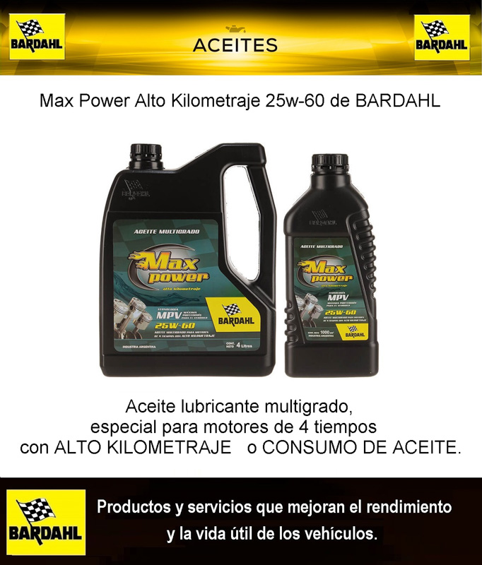 Max Power Alto Kilometraje 25w-60 de Bardahl