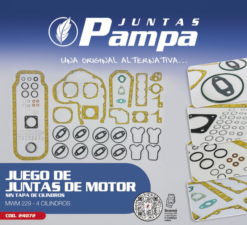 Juntas Pampa: juego motor MWM 229 sin tapa