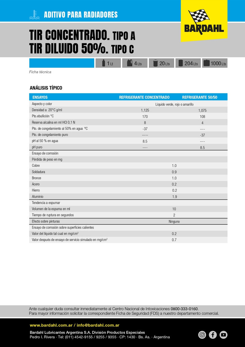 Bardahl TIR: protección total para el sistema térmico