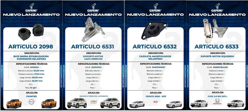 Capemi presenta nuevos lanzamientos de autopartes